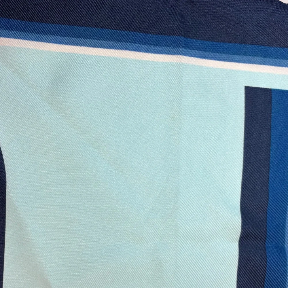 vintage Garret square scarf with mod blue lines